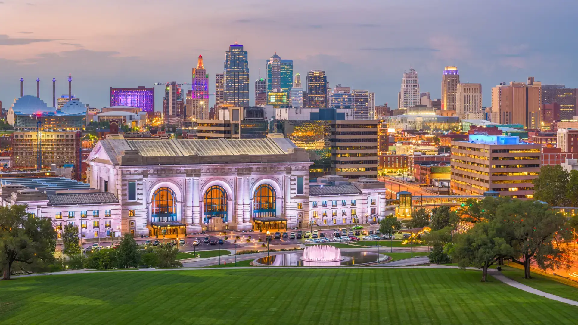 Kansas City skyline at twilight